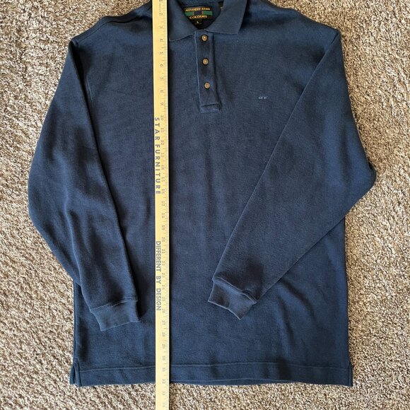 Alexander Julian Colours Men's Lg Sleeve Pullover Sweater Sz L Blue 100% Cotton - Picture 3 of 7